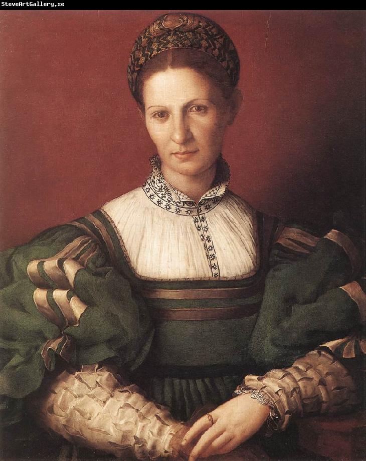 BRONZINO, Agnolo Portrait of a Lady in Green